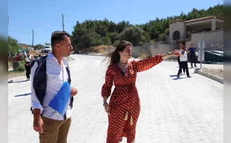 Çeşme Belediye Başkanı Lâl Denizli, Fahrettinpaşa ile Mamurbaba’yı Bağlayan Yeni Ulaşım Aksında İncelemelerde Bulundu