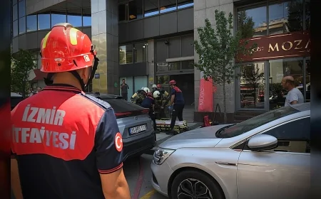 İzmir Konak’taki iş merkezinde gerçekleştirilen yangın tatbikatı gerçeğini aratmadı!