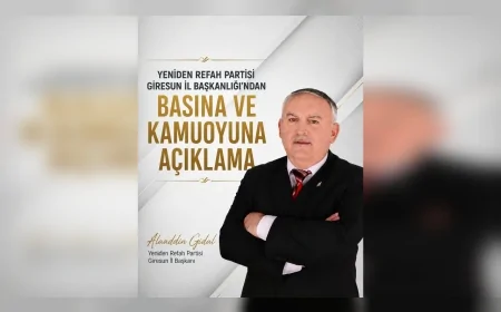 YENİDEN REFAH PARTİSİ GİRESUN İL BAŞKANI ALAADDİN GIDAL: “ALUCRA’DA YATIRIM BEKLEYEN TÜM KÖY YOLLARI BİR AN ÖNCE ÇÖZÜME KAVUŞTURULMALI”