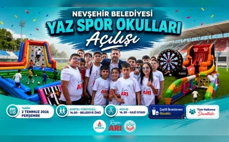Nevşehir Belediyesi Yaz Spor Okulları 2 Temmuz’da Başlıyor 15 Branşta Ücretsiz Eğitim ve Gazi Stadyumu’nda Büyük Açılış