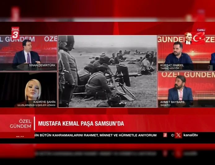 Gazeteci, Siyaset Bilimci Kadriye Şahin Kanal 3 TV yayınında gençlere seslendi Milli Mücadele ruhu ve Atatürk’ün gençliğe bıraktığı miras vurgusu yaptı