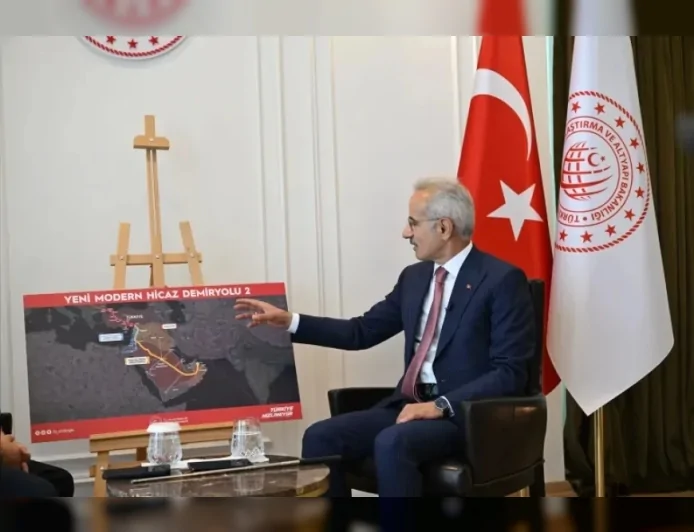 Ulaştırma ve Altyapı Bakanı Abdulkadir Uraloğlu: “Suudi Arabistan’dan Avrupa’ya uzanacak demiryolu bölgedeki dengeleri değiştirecek”