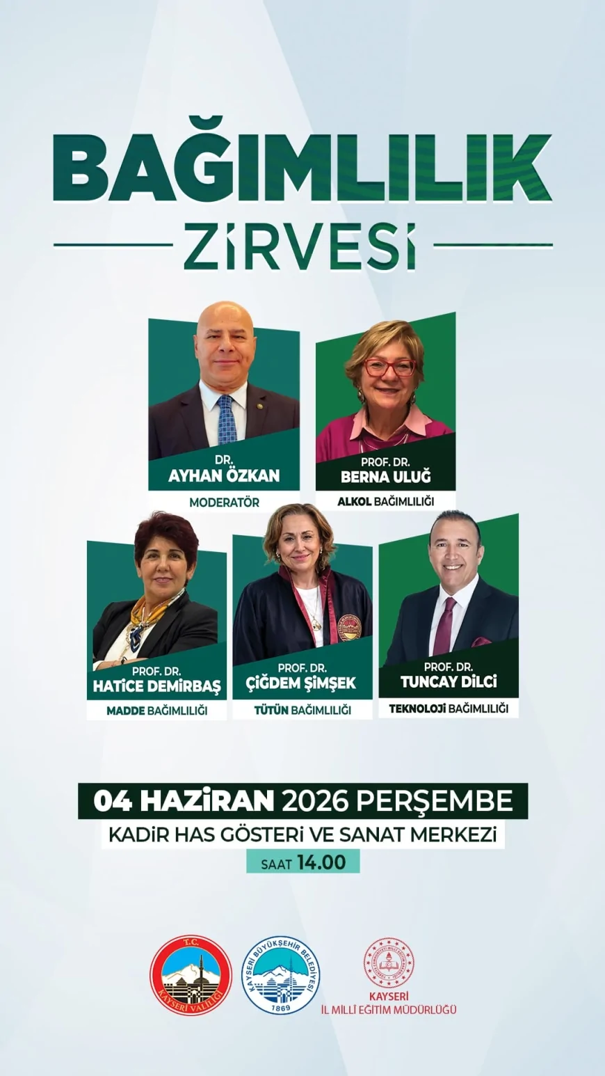 Kayseri’de Düzenlenecek Bağımlılık Zirvesi’nde Uzman Akademisyenler Bağımlılık Türlerini Ele Alacak
