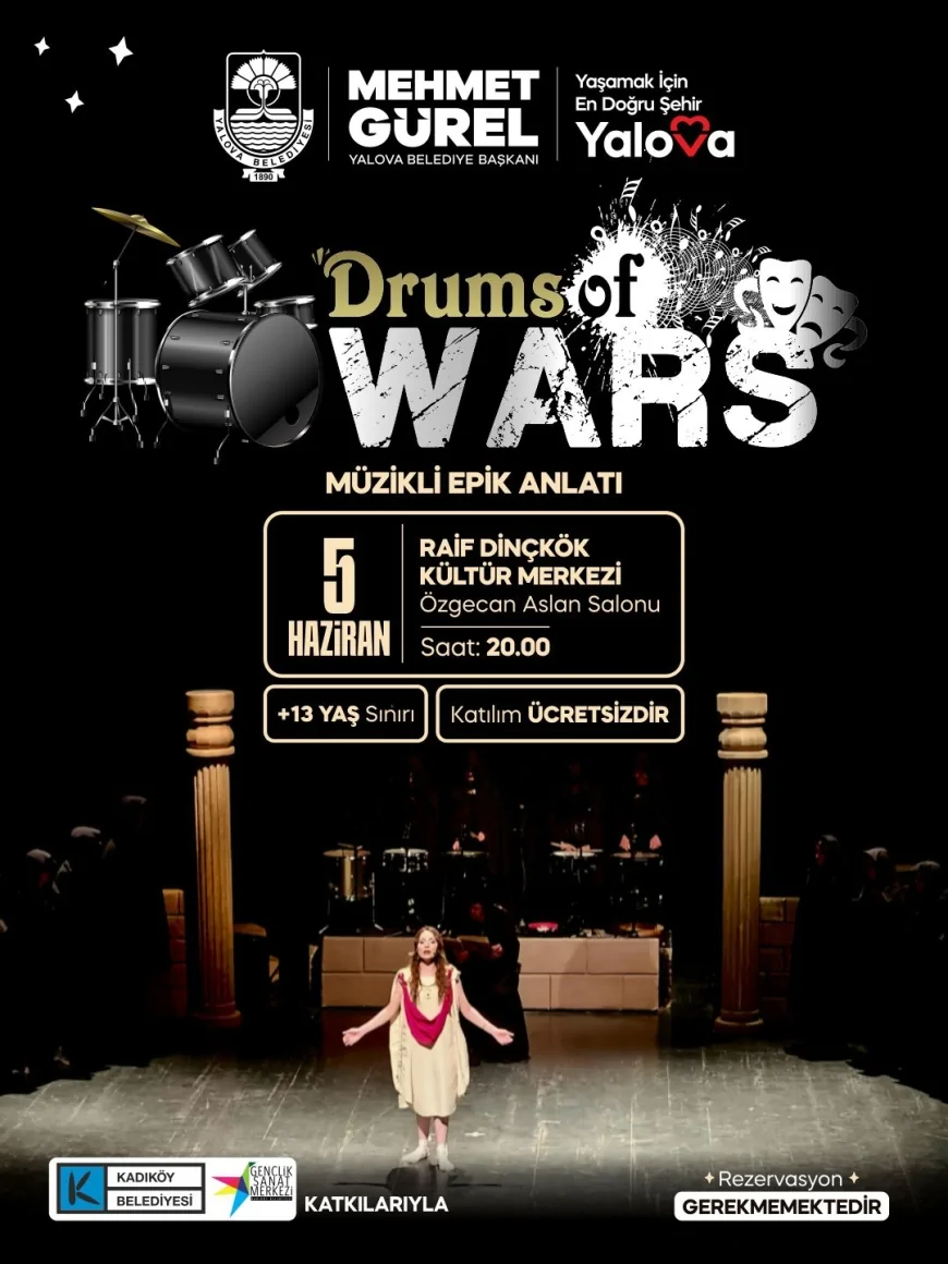 Yalova Belediyesi ve Kadıköy Belediyesi İş Birliğiyle “Drums of Wars” Sanatseverlerle Buluşacak
