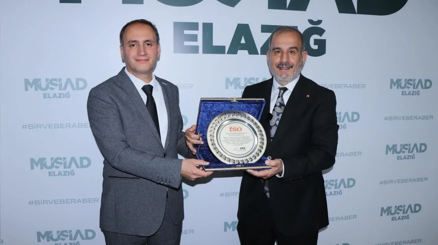 MÜSİAD Elazığ Şube Başkanı Fatih Karakaya’ya Ekonomiye Katkıları Nedeniyle Plaket Takdim Edildi