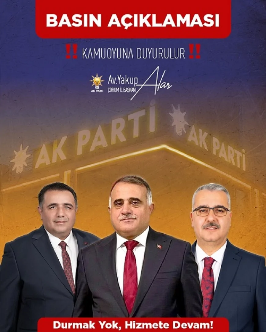 AK Parti Çorum İl Başkanlığı: “Bahabey’deki taşınmaz özelleştirme kapsamından çıkarıldı”