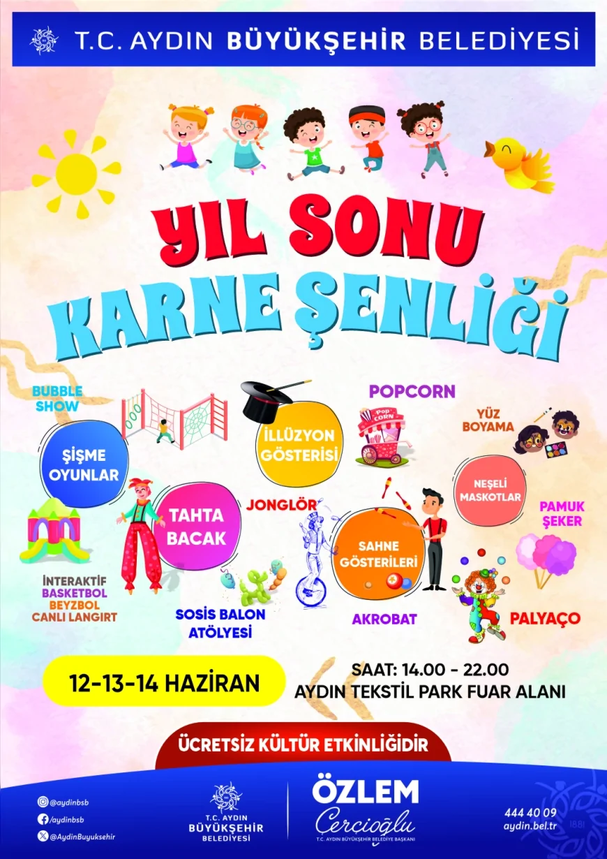 AYDIN BÜYÜKŞEHİR BELEDİYE BAŞKANI ÖZLEM ÇERÇİOĞLU: “ÇOCUKLARIMIZA UNUTAMAYACAKLARI BİR TATİL HEDİYESİ VERECEĞİZ”