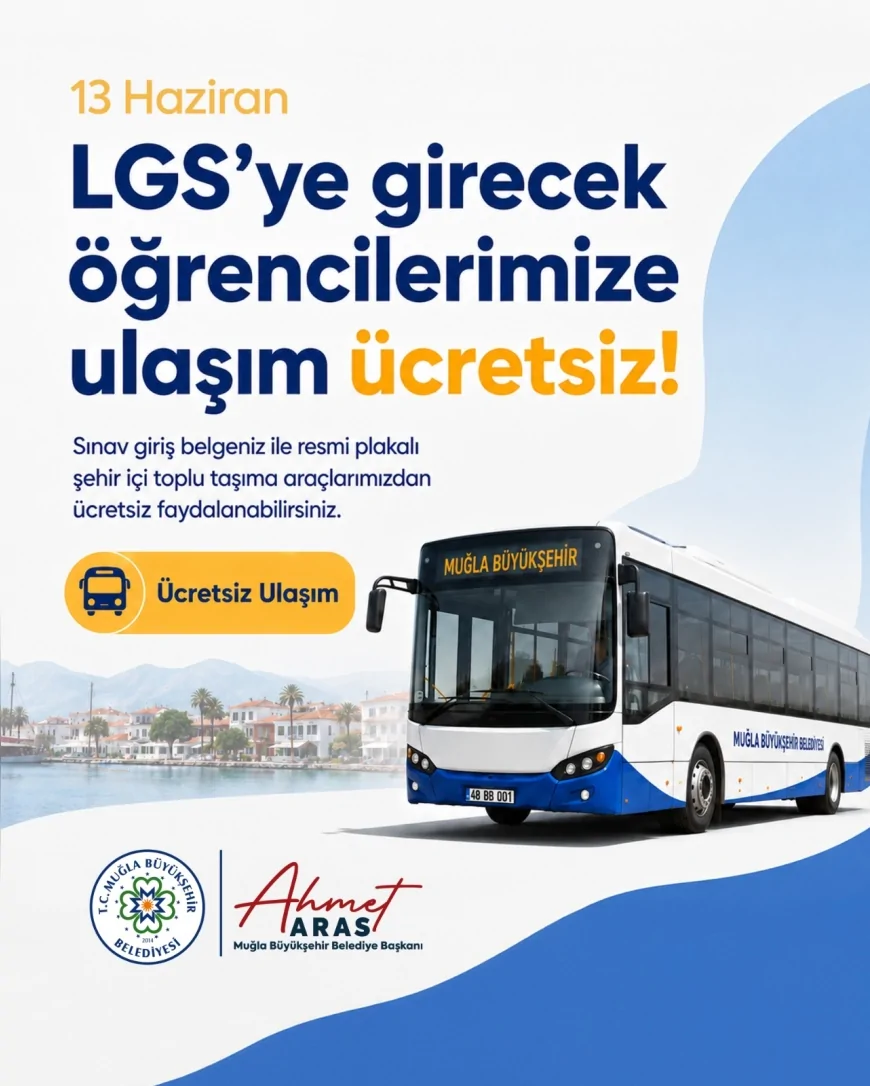 Muğla Büyükşehir Belediye Başkanı Ahmet Aras: “LGS’ye Girecek Tüm Öğrencilerimize Başarılar Diliyorum”