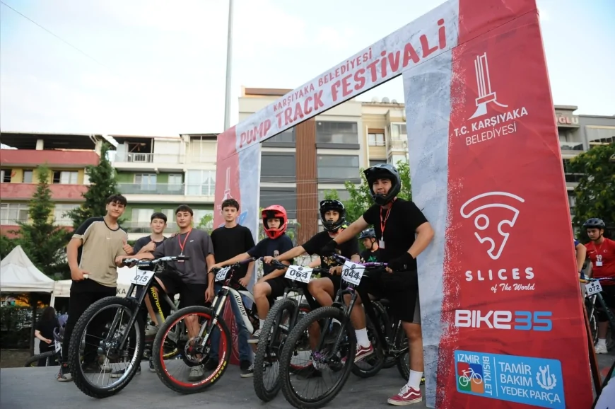Karşıyaka Belediyesi Türkiye’nin ilk pump track gece yarışında 83 sporcuyu bir araya getirdi