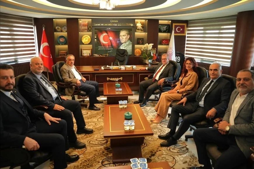 Çorum TSO Yönetimi, ÇESOB Başkanlığına Yeniden Seçilen Recep Gür’ü Ziyaret Etti