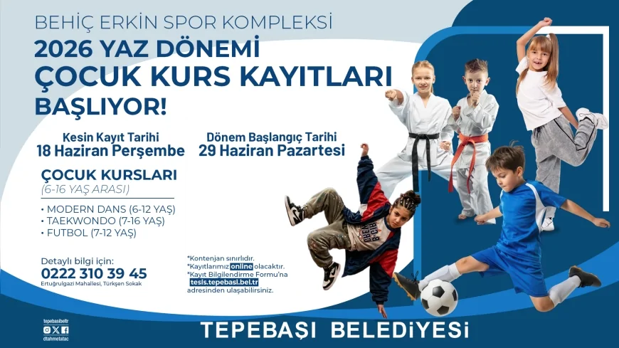 Tepebaşı Belediyesi Yaz Spor Kursları İçin Kayıt Sürecini Başlatıyor!