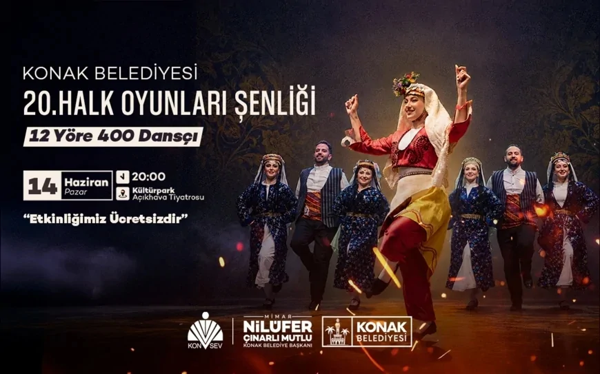 Konak Belediyesi 20. Halk Oyunları Şenliği’nde 400 Dansçı 12 Yörenin Kültürünü İzmirlilerle Buluşturacak