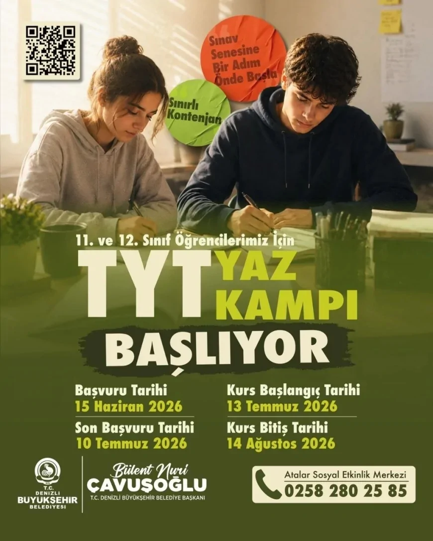 Denizli Büyükşehir Belediyesi Üniversite Adayları İçin Ücretsiz TYT Yaz Kampı Başvurularını Başlattı