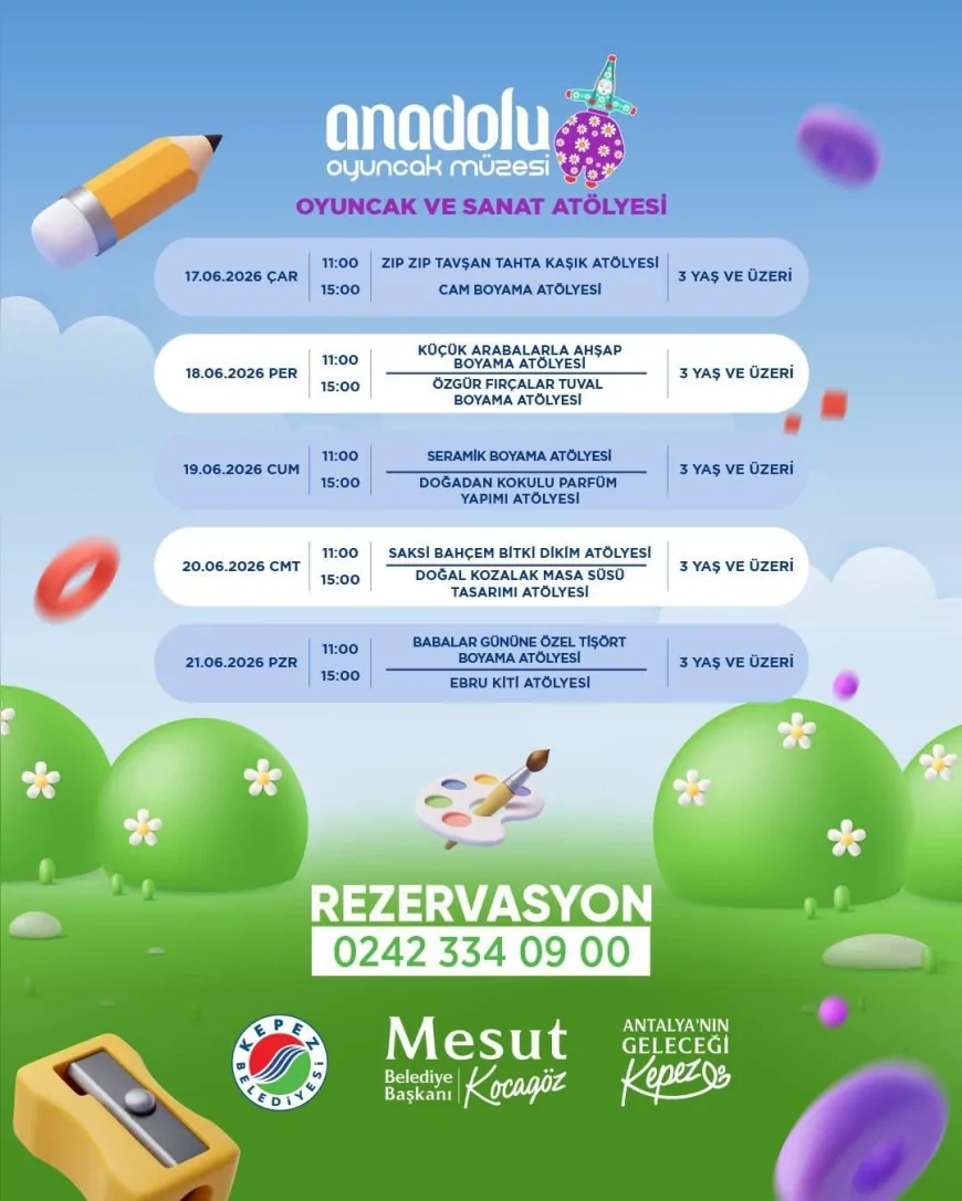 Kepez’de Yaz Tatili Oyuncak ve Sanat Atölyeleriyle Renkli Etkinliklere Sahne Olacak
