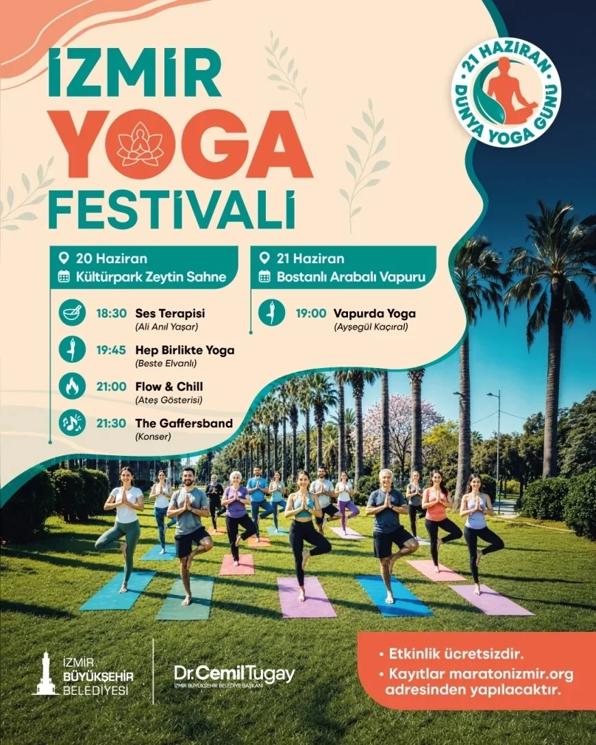İZMİR'DE DÜNYA YOGA GÜNÜ KAPSAMINDA İKİ GÜNLÜK FESTİVAL VE VAPURDA YOGA ETKİNLİĞİ DÜZENLENECEK