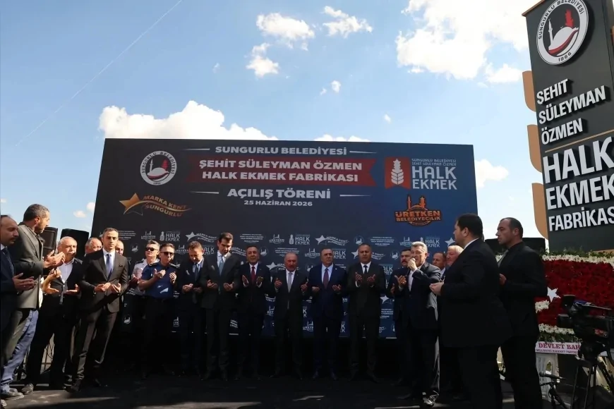 Sungurlu Belediyesi Şehit Süleyman Özmen Halk Ekmek Fabrikası Yoğun Katılımla Hizmete Açıldı