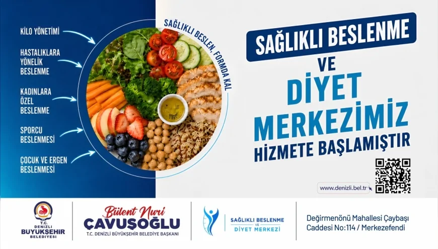 Denizli Büyükşehir Belediyesi Ücretsiz Diyetisyen Hizmetini Başlattı Sağlıklı Beslenme ve Diyet Merkezi Vatandaşlara Kapılarını Açtı