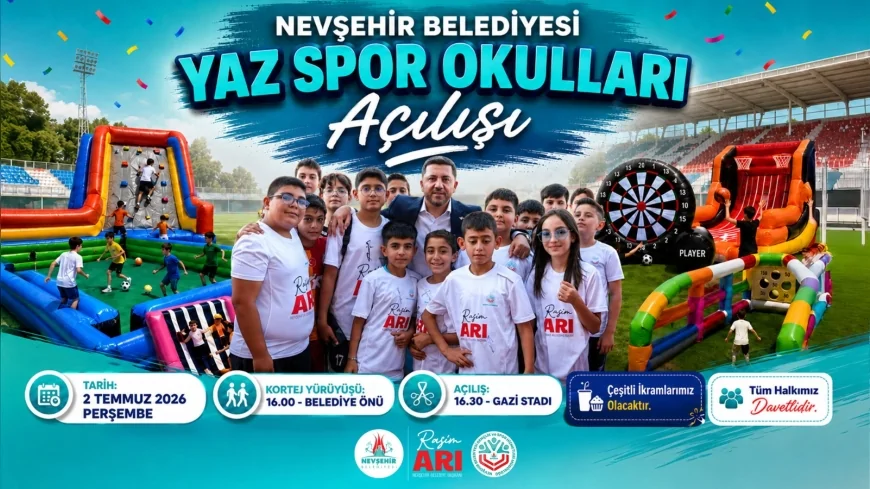 Nevşehir Belediyesi Yaz Spor Okulları 2 Temmuz’da Başlıyor 15 Branşta Ücretsiz Eğitim ve Gazi Stadyumu’nda Büyük Açılış