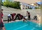 Muğla Büyükşehir Belediyesi İtfaiyesi 4 Yaşındaki Çocuğu Havuzdaki Emiş Borusundan Titiz Çalışmayla Kurtardı