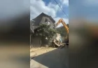 Burdur Belediyesi Yıkılma Tehlikesi Bulunan Yapıyı Güvenlik Önlemleri Altında Kontrollü Şekilde Kaldırdı