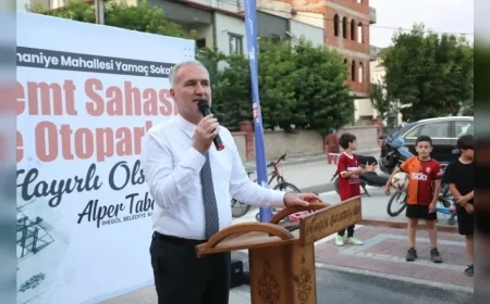 İnegöl Belediye Başkanı Alper Taban: “Süleymaniye Mahallemize kazandırdığımız semt sahası ve otopark hayırlı olsun”