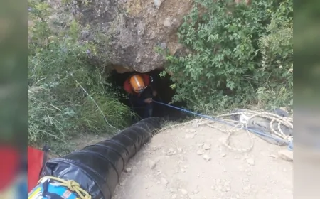 Çorum'da Mağarada Kazı Sırasında Bir Kişinin Mahsur Kaldığı İhbarı Üzerine Arama Çalışması Başlatıldı