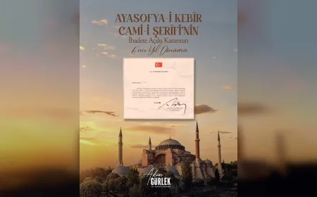 Adalet Bakanı Akın Gürlek: “Ayasofya-i Kebîr Câmi-i Şerifi’nin yeniden ibadete açılmasının yıl dönümünü gurur ve heyecanla idrak ediyoruz”