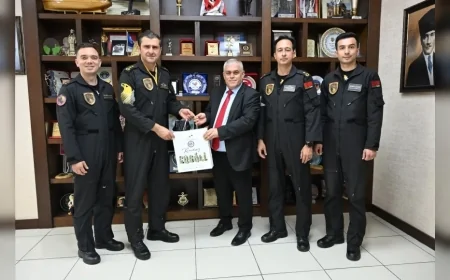 Karadeniz Ereğli Belediyesi'ni ziyaret eden SOLOTÜRK ekibi 13 yıl sonra yeniden Ereğli semalarında gösteri uçuşu gerçekleştirecek