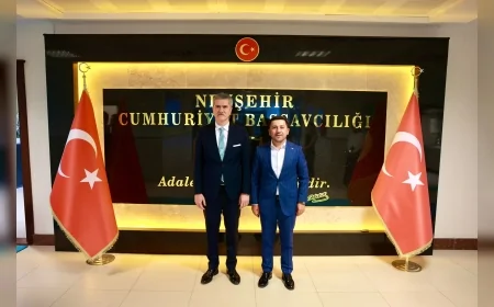 Nevşehir Belediye Başkanı Rasim Arı, Cumhuriyet Başsavcısı Âdem Çalış'a hayırlı olsun ziyaretinde bulundu