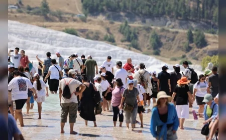 Denizli’de düzenlenen Uluslararası Pamukkale Açık Satranç Turnuvası'nın konukları Pamukkale Travertenleri ve Hierapolis Antik Kenti'ne hayran kaldı!