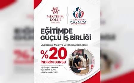 Uluslararası Malatya Dayanışma Derneği ile Mektebim Koleji arasında üyelere yüzde 20 eğitim indirimi sağlayan iş birliği protokolü imzalandı