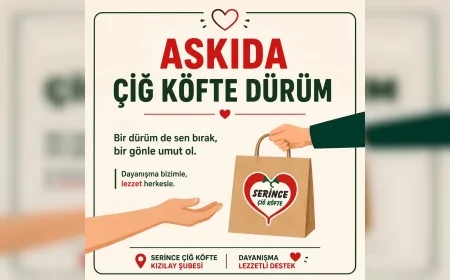 Ankara Kızılay'da Serince Çiğ Köfte'nin Askıda Çiğ Köfte Dürüm Uygulaması Dayanışmayı Büyütüyor
