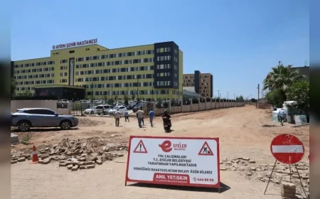 Efeler Belediye Başkanı Anıl Yetişkin Aydın Şehir Hastanesi ulaşımı için 20 bin metrekarelik yol yatırımını yerinde inceledi