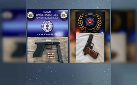 ÇORUM EMNİYET MÜDÜRLÜĞÜ 1 HAFTALIK ASAYİŞ UYGULAMALARINDA 9 ARANAN ŞAHSI YAKALADI 2 ATEŞLİ SİLAH ELE GEÇİRİLDİ