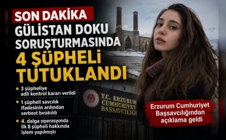 Erzurum Cumhuriyet Başsavcılığının Gülistan Doku soruşturmasında 4 şüpheli tutuklandı