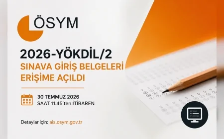 ÖSYM 2026-YÖKDİL/2 Sınava Giriş Belgelerini Erişime Açtı, Adaylar Yer Bilgilerini AIS Üzerinden Alabilecek