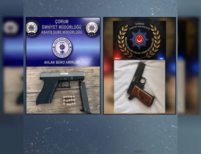 ÇORUM EMNİYET MÜDÜRLÜĞÜ 1 HAFTALIK ASAYİŞ UYGULAMALARINDA 9 ARANAN ŞAHSI YAKALADI 2 ATEŞLİ SİLAH ELE GEÇİRİLDİ