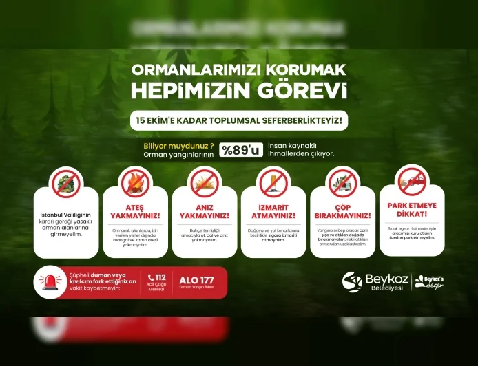 Beykoz’da Orman Yangınlarına Karşı Seferberlik Başlatıldı Vatandaşlara Duyarlılık ve Tedbir Çağrısı Yapıldı
