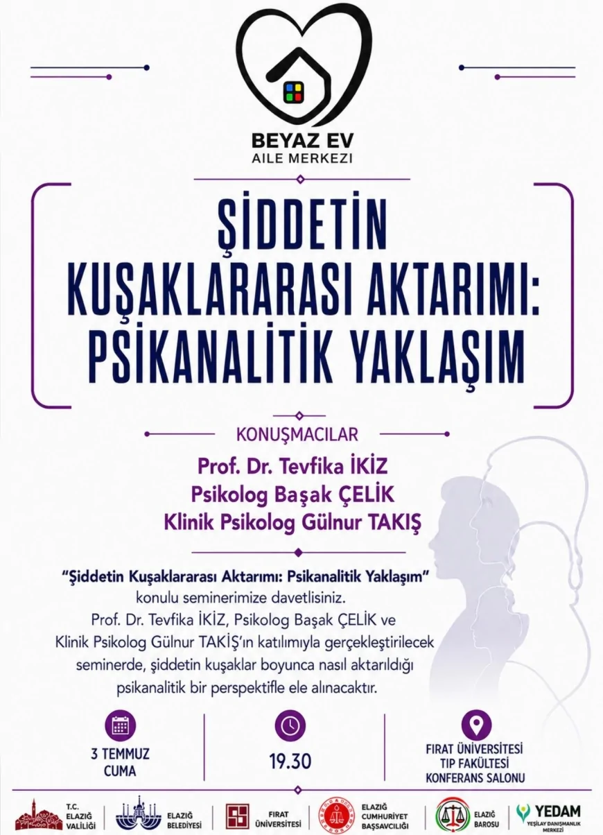 Beyaz Ev Aile Merkezi, “Şiddetin Kuşaklararası Aktarımı” Konulu Psikanalitik Yaklaşım Seminerine Ev Sahipliği Yapacak