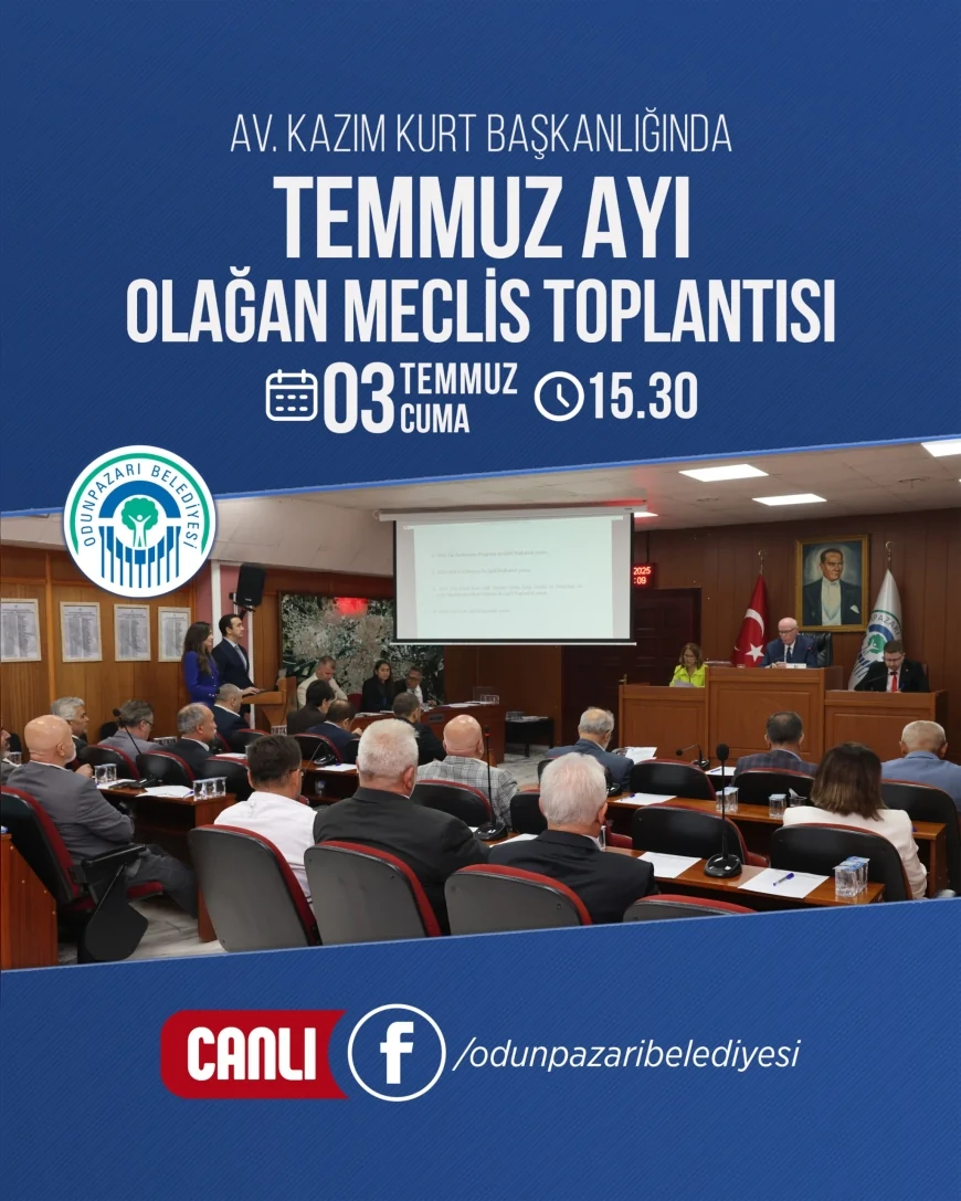 Odunpazarı Belediye Meclisi Temmuz Ayı İkinci Birleşiminde İmar, Bütçe ve Ücret Tarifelerini Görüşecek