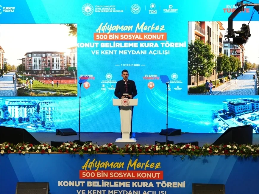 Çevre, Şehircilik ve İklim Değişikliği Bakanı Murat Kurum: “Hak sahibi kuralarımızı ilk Adıyaman’da çekmiştik, konutlarımızın yer belirleme kuralarını da yine burada başlatıyoruz”