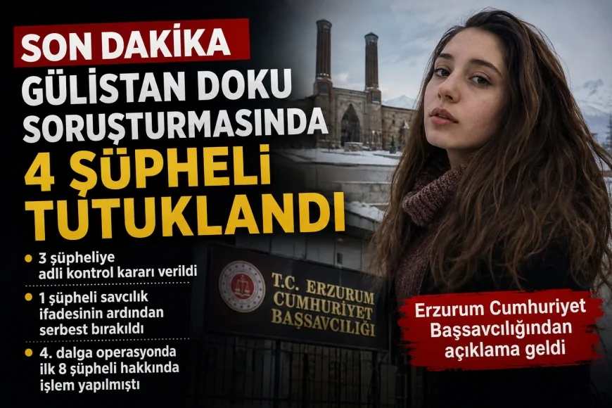 Erzurum Cumhuriyet Başsavcılığının Gülistan Doku soruşturmasında 4 şüpheli tutuklandı