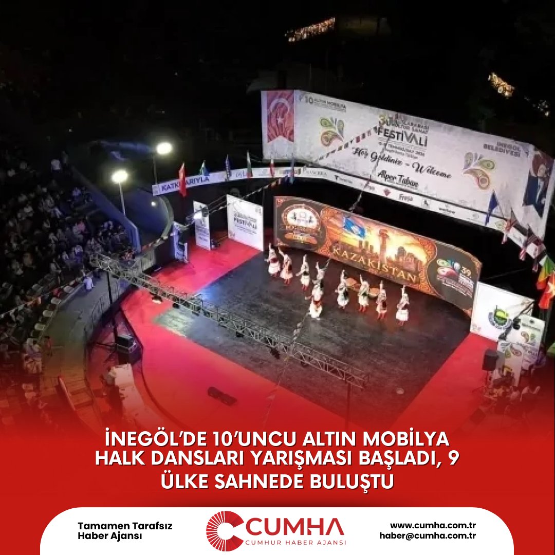 İnegöl'de 10. Altın Mobilya Halk Dansları Yarışması Başladı