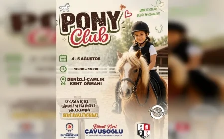 Denizli Büyükşehir Belediyesi Çamlık Kent Ormanı’nda çocukları Pony Club etkinliğiyle doğa ve at sevgisiyle buluşturuyor