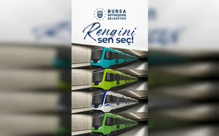 Bursa Büyükşehir Belediyesi yeni hafif raylı sistem araçlarının renk seçimini vatandaşların oyuna sundu
