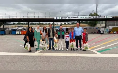 Çorum Belediyesi 1. Sınıf Atık Getirme Merkezi Çevreci Öğrencilere Sıfır Atık Süreçlerini Yerinde Tanıttı