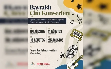 Bayraklı Belediye Başkanı İrfan Önal: “Tüm komşularımızı ağustos ayı boyunca Çim Konserleri’ne davet ediyorum”