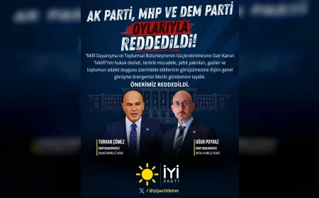 İYİ Parti Grup Başkanvekilleri Uğur Poyraz ve Turhan Çömez'in iade talebi AK Parti, MHP ve DEM Parti oylarıyla reddedildi