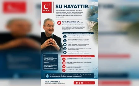 Saadet Partisi Kocaeli Mahalli İdareler Başkanı Erkan Küçükemirler: “Su kaynaklarımızı korumak sadece bugünü değil, yarınları da güvence altına almaktır”