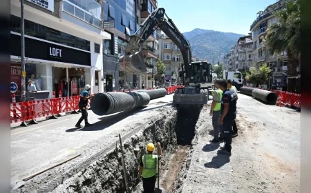 MANİSA BÜYÜKŞEHİR BELEDİYESİ MASKİ 25 YILLIK SU TAŞKINI SORUNUNU ÇÖZMEK İÇİN İZMİR CADDESİ'NDE ALTYAPI ÇALIŞMASI BAŞLATTI